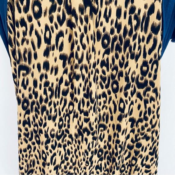 Blue and Leopard Print Women's Dress - Picture 8 of 10